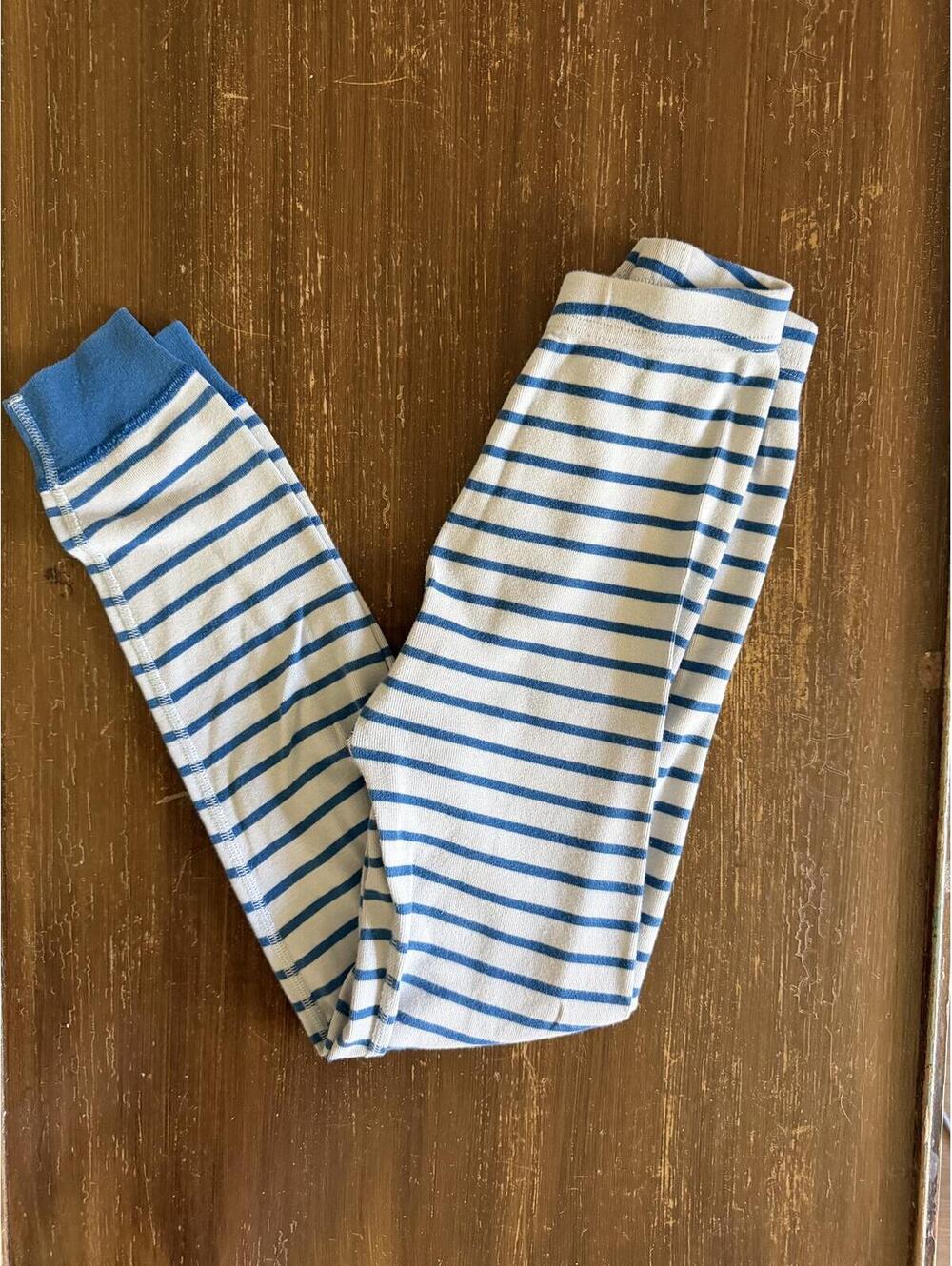 Hanna Andersson Blue Stripe Organic Cotton Leggings Size 130 cm US 8